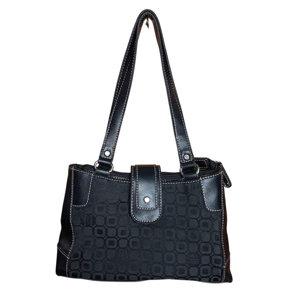 Liz & Co vintage Y2K Mini Shoulder bag monogram logo canvas black minimalist